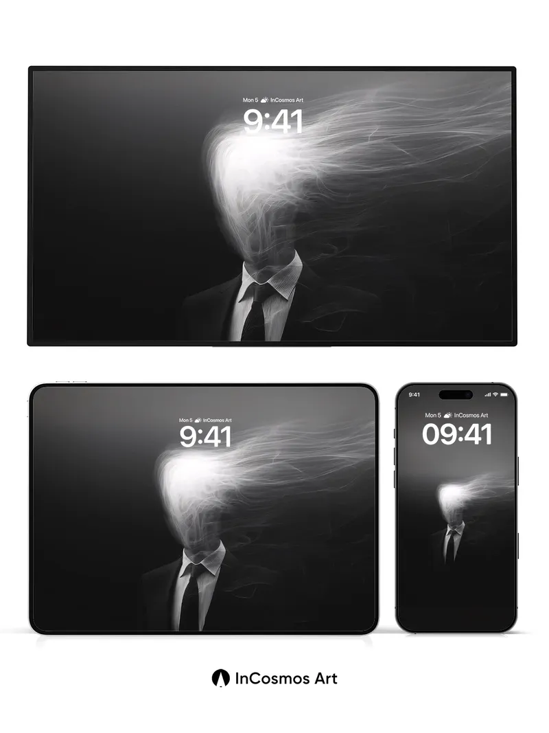 Soulless Smoke Wallpaper with Ethereal Head