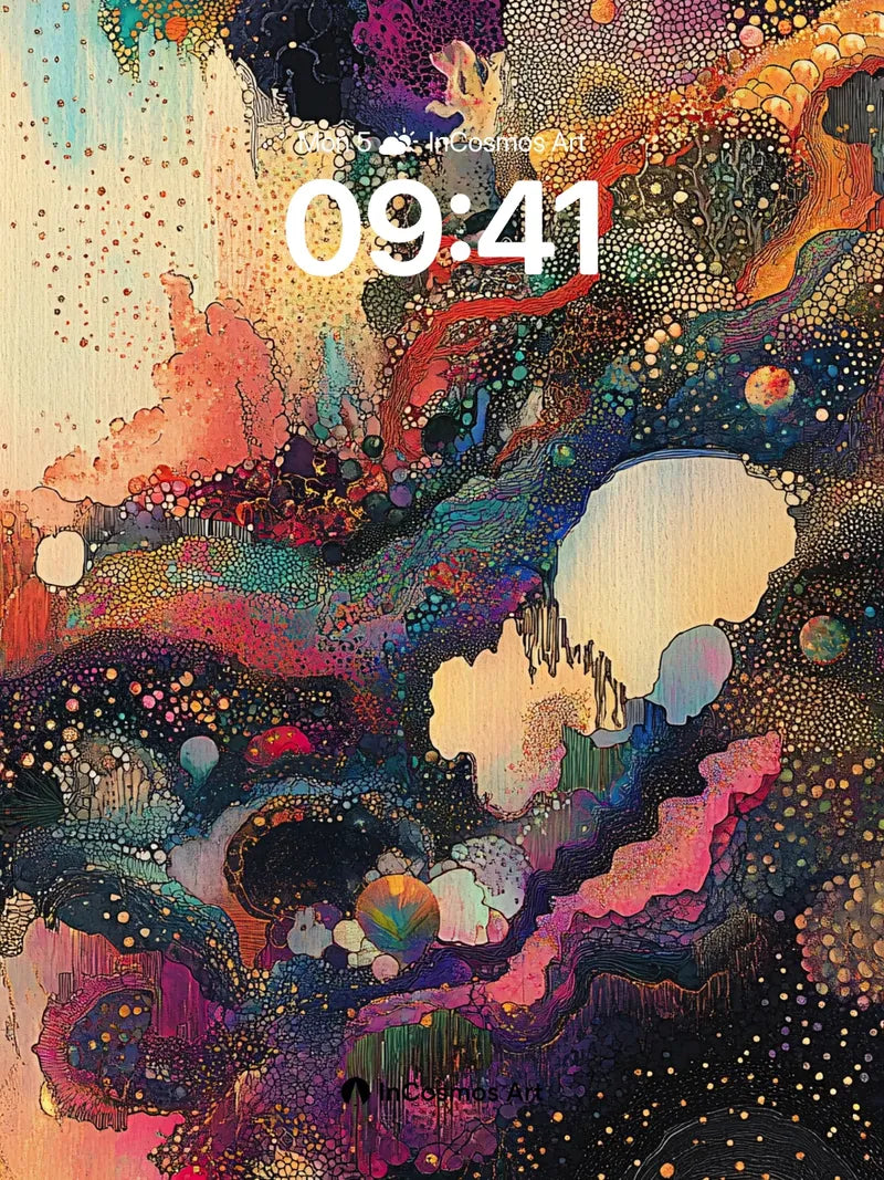 Cosmic Bloom Wallpaper with Polka-Dot Nebula wallpaper for iPhone, iPad & Mac