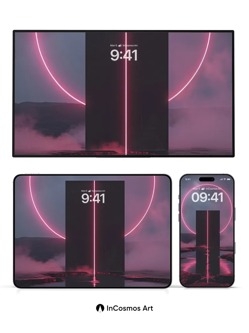 Neon Halo Wallpaper with Monolith Rift