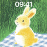 Golden Hare Wallpaper with Dandelion Light wallpaper for iPhone, iPad & Mac