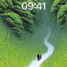 Serene Pathway Wallpaper with Moonlit Canopy wallpaper for iPhone, iPad & Mac