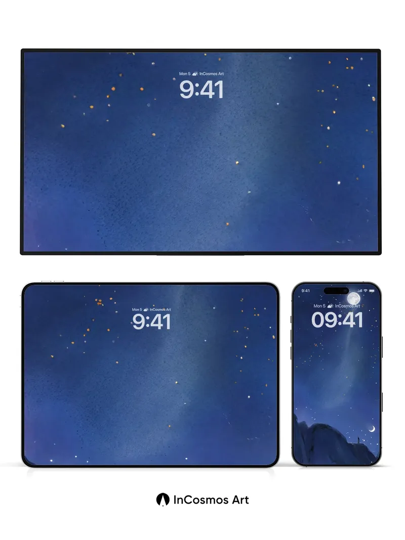 Serenity Moonlight Wallpaper with Celestial Drift