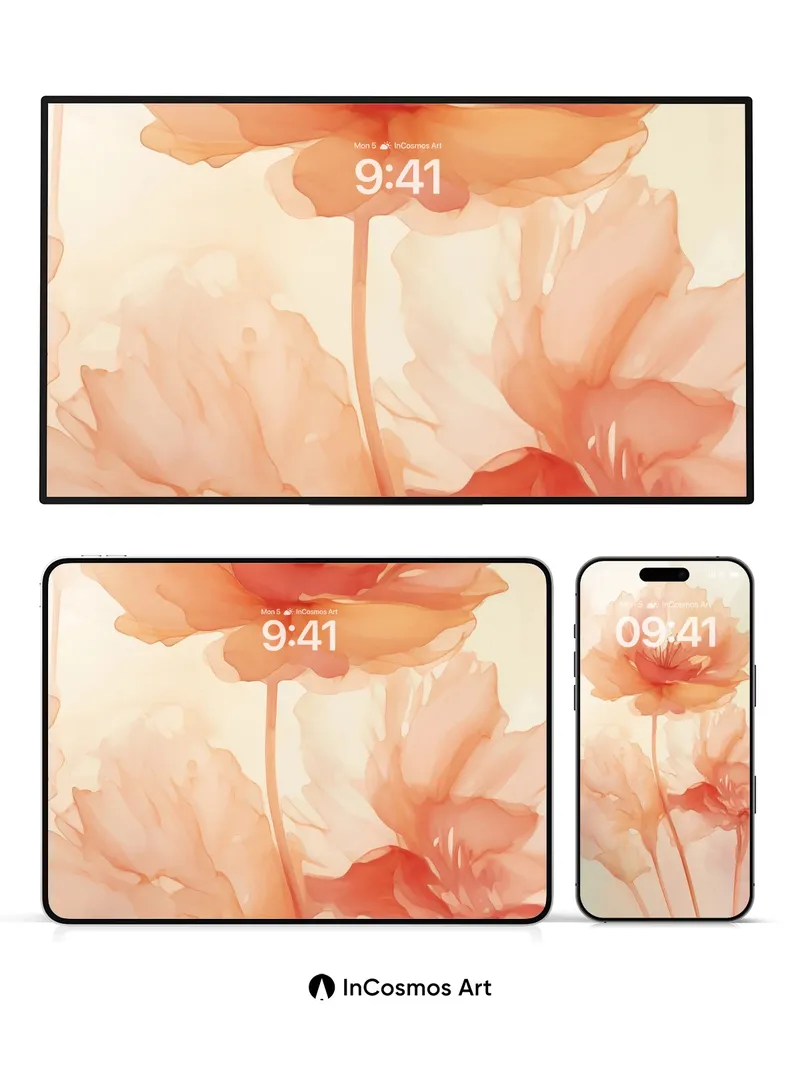 Soft Hush Floral Wallpaper with Ethereal Light