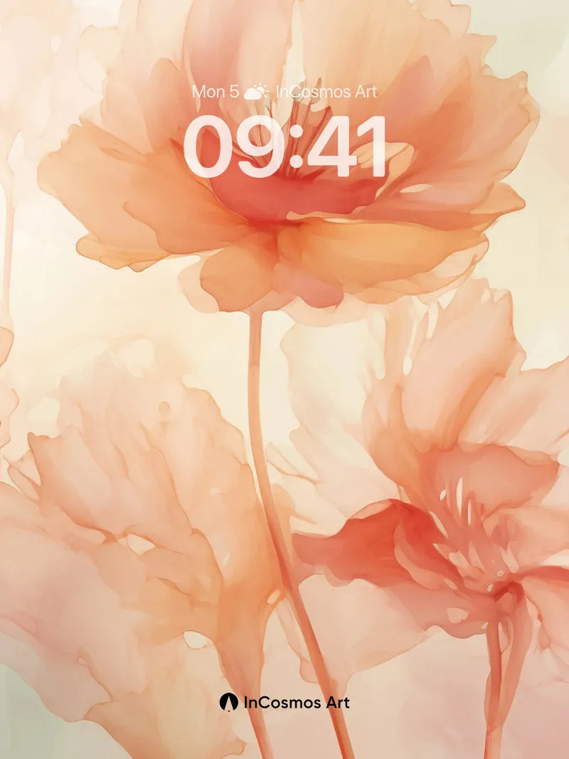 Soft Hush Floral Wallpaper with Ethereal Light