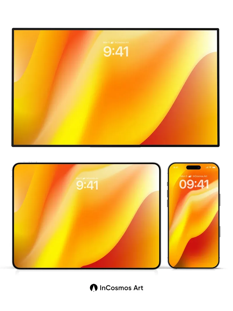 Golden Flame Wallpaper with Liquid Light