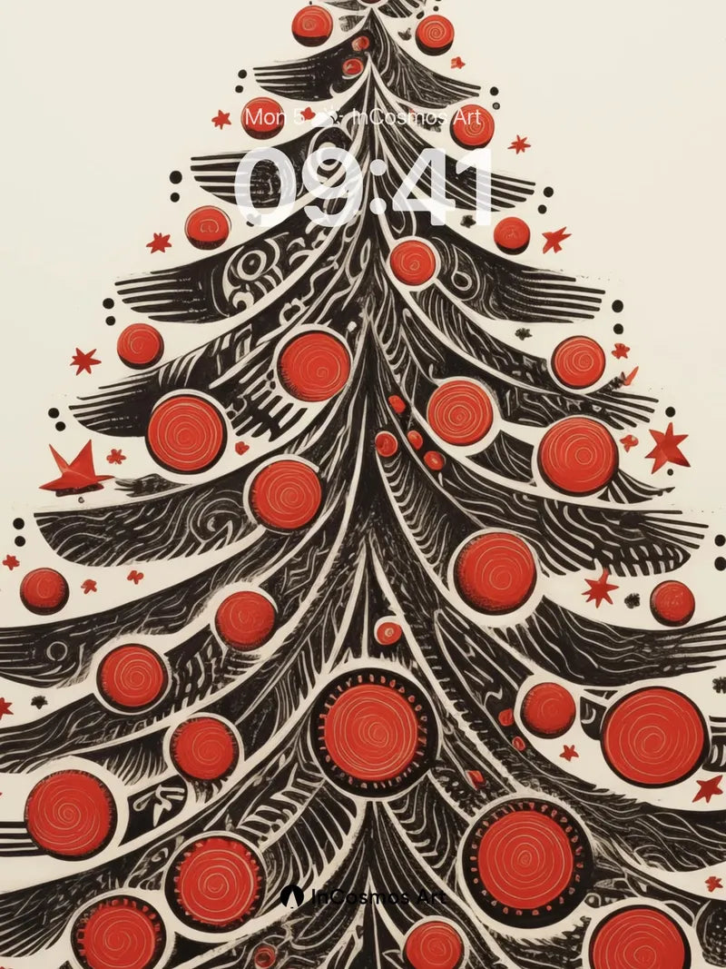 Festive Geometry Wallpaper with Red Orbs wallpaper for iPhone, iPad & Mac