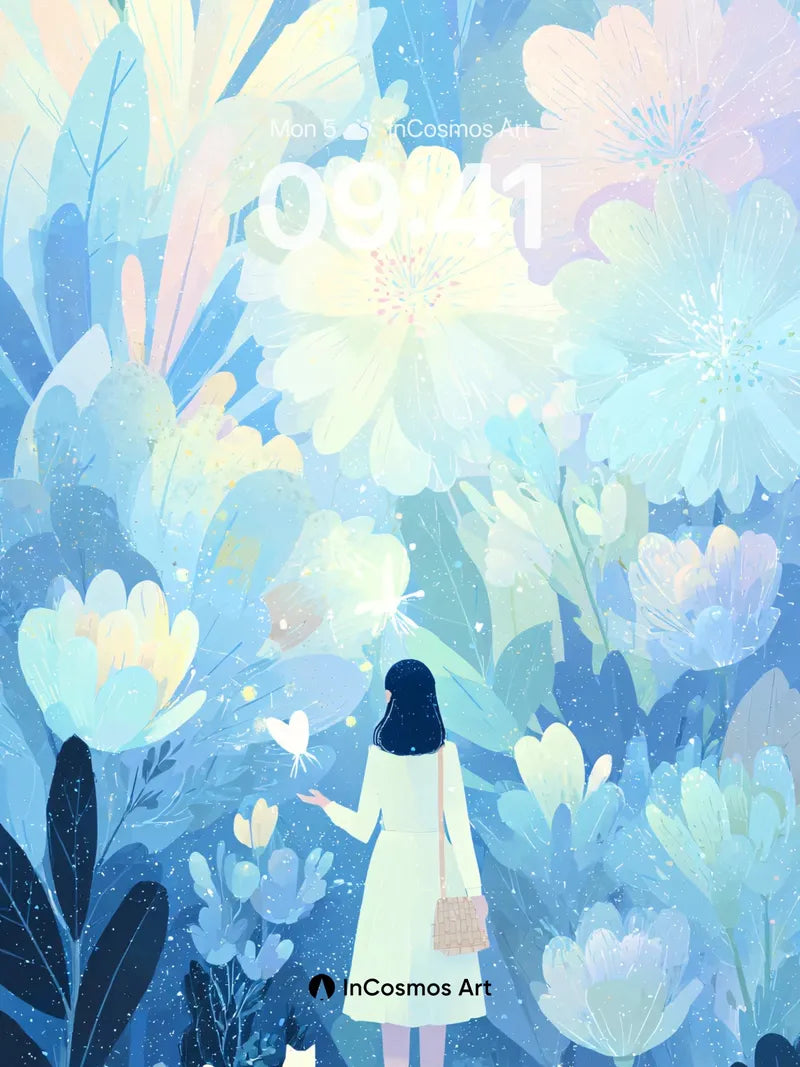 Luminous Garden Wallpaper with Whispering Petals wallpaper for iPhone, iPad & Mac