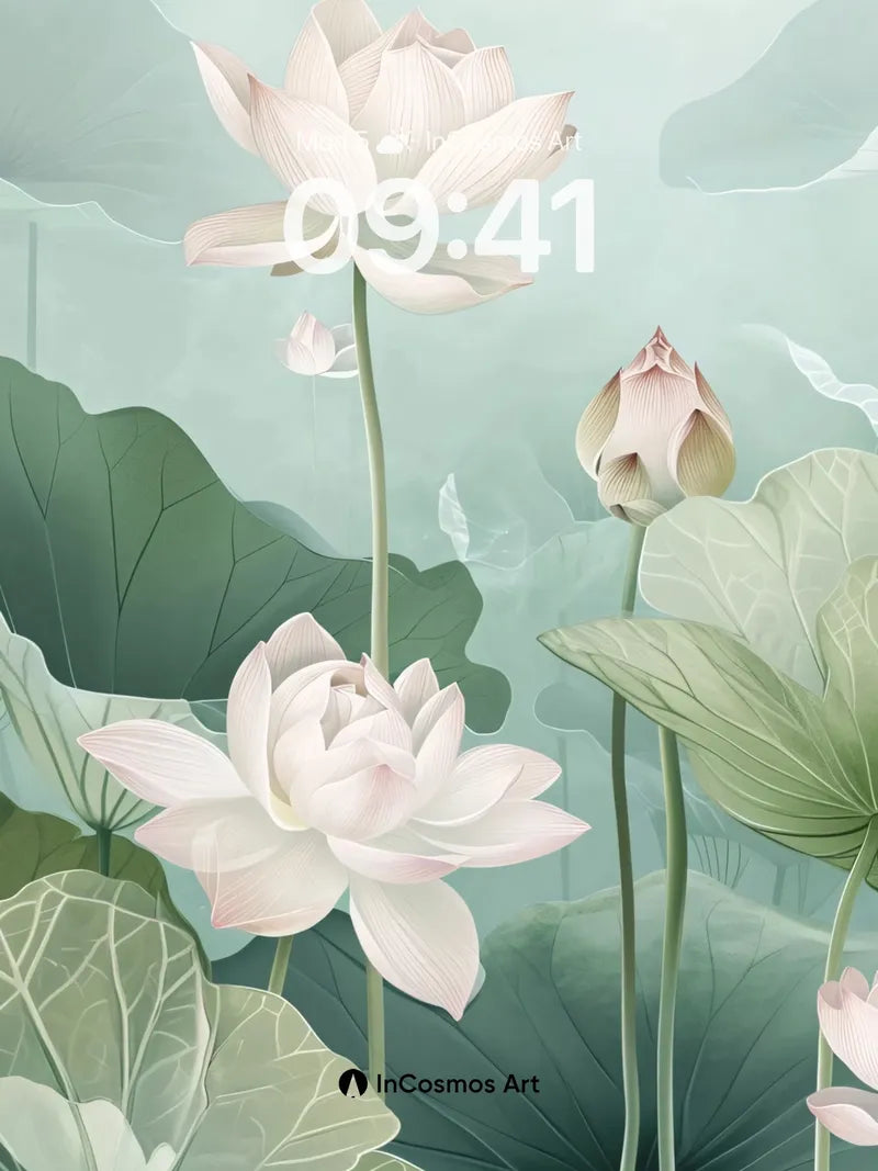 Serene Lotus Wallpaper with Ethereal Mist