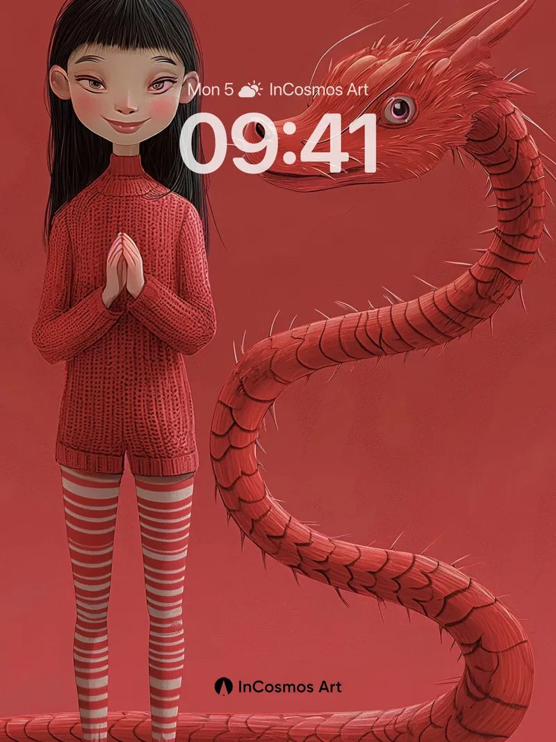 Crimson Whispers Wallpaper with Serpent Grace