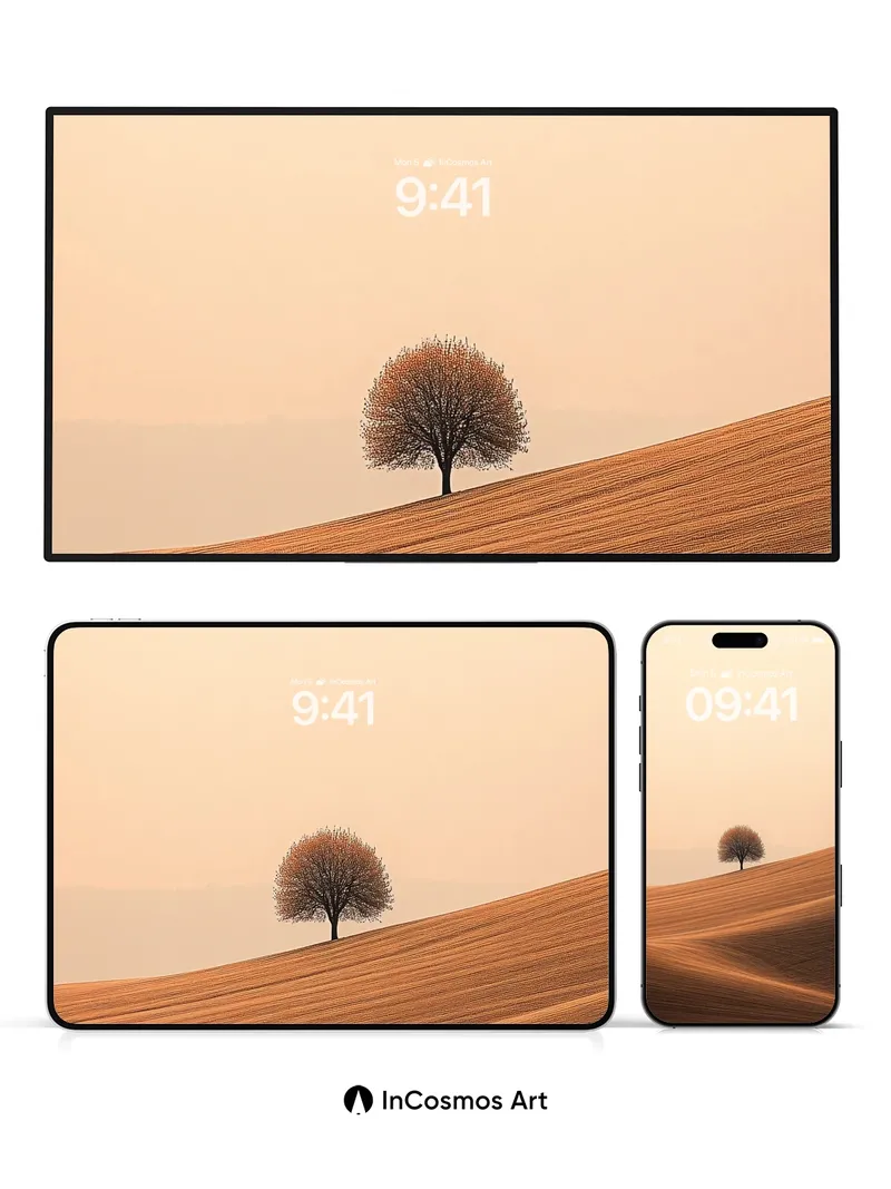 Serenity Ridge Wallpaper with Solitary Tree