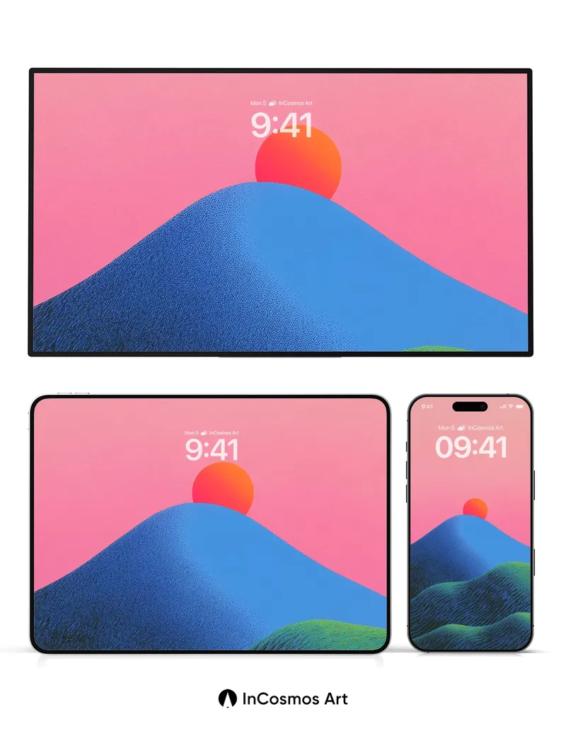 Serenity Summit Wallpaper with Textured Waves