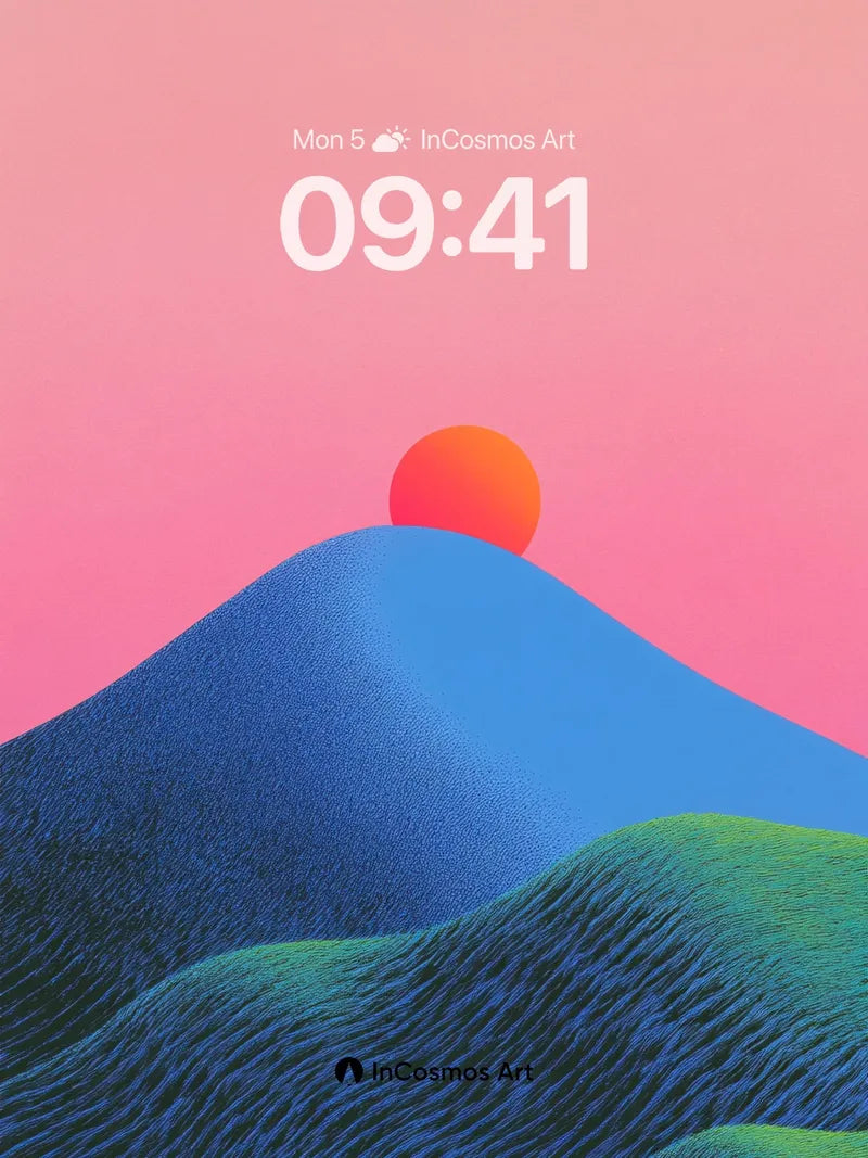 Serenity Summit Wallpaper with Textured Waves