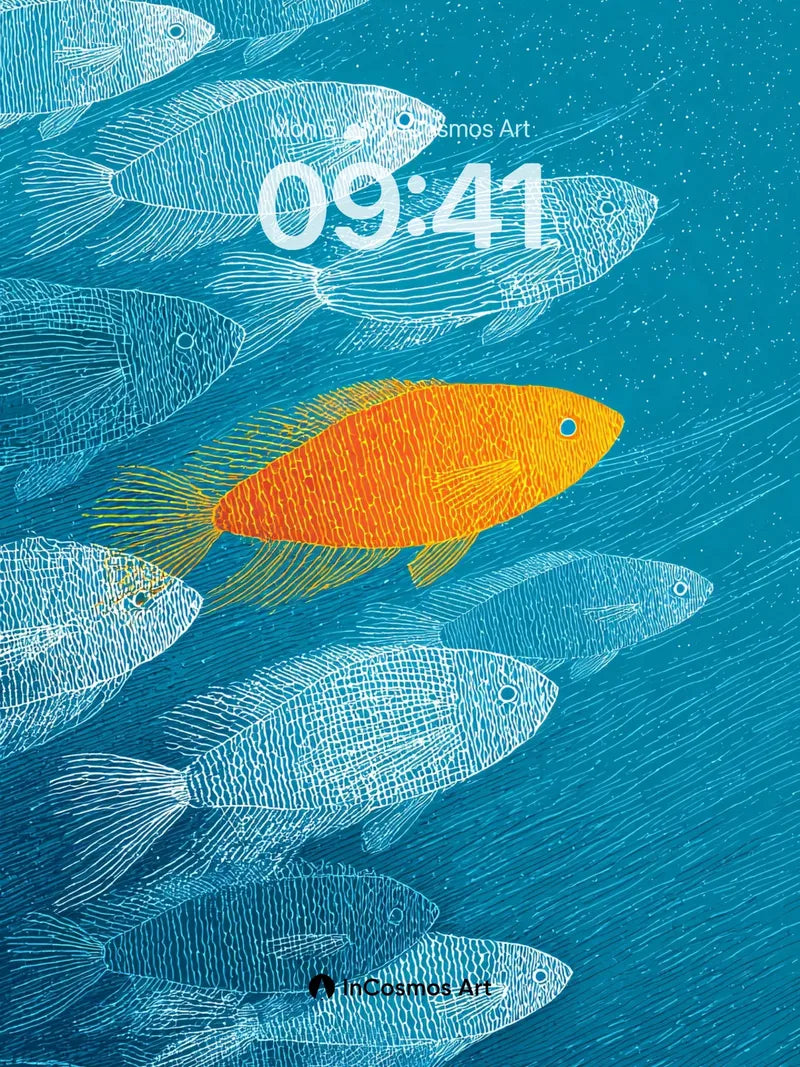 Serenity Swarm Wallpaper with Golden Outlier wallpaper for iPhone, iPad & Mac