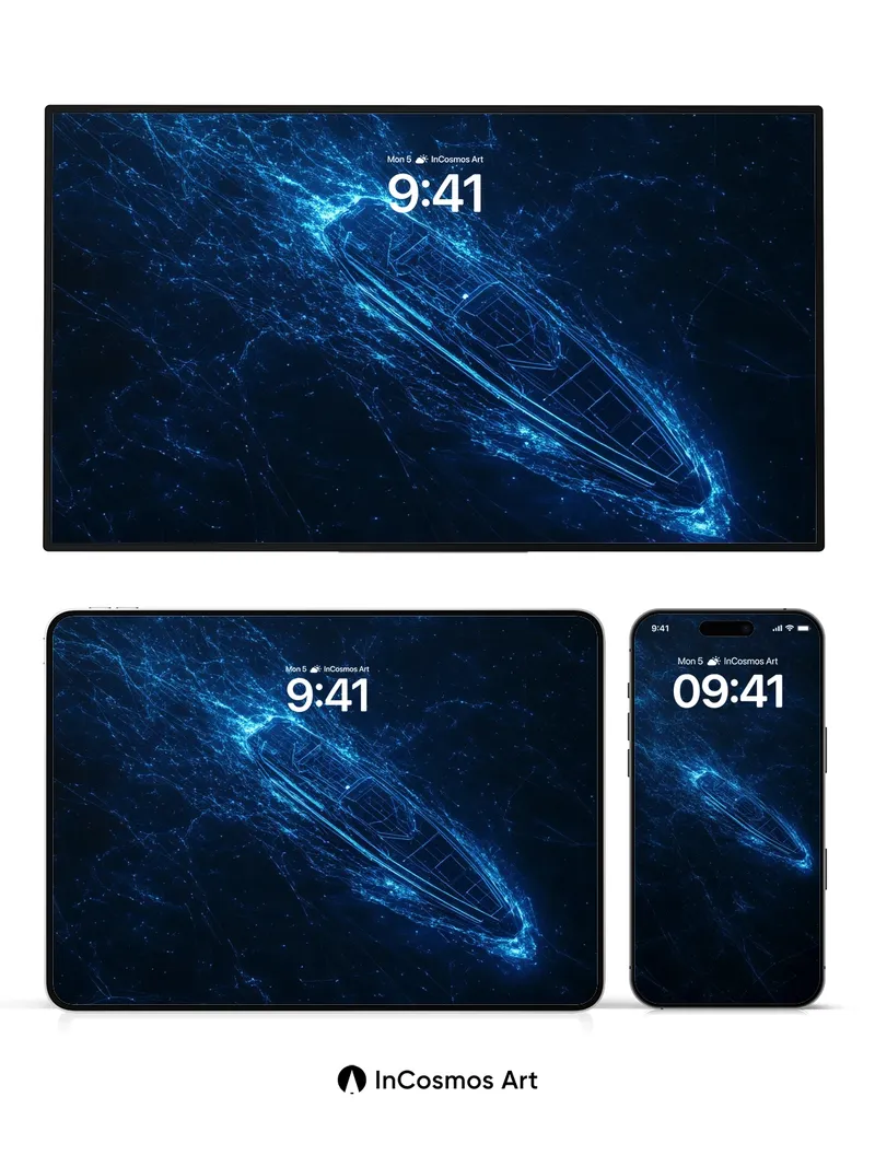 Neon Void Wallpaper with Electric Hull