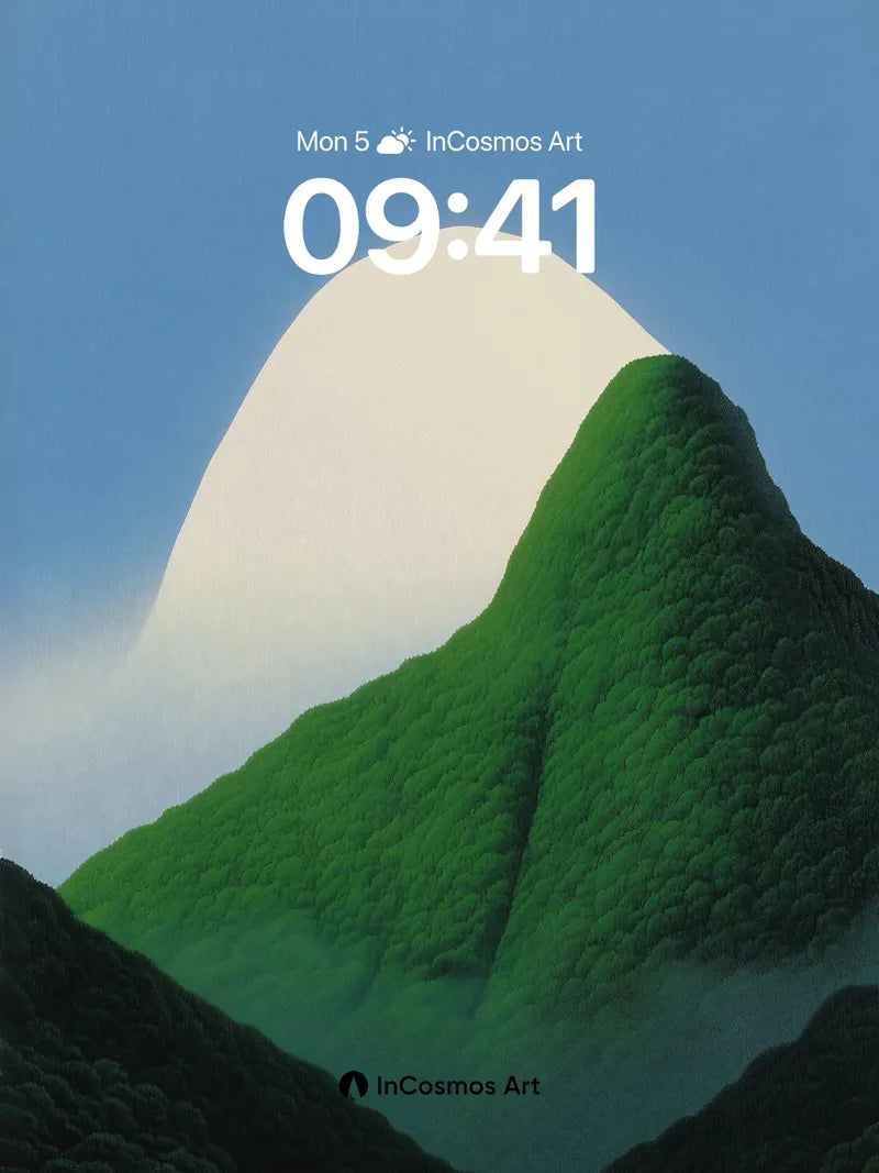 Serenity Peak Wallpaper with Cloud-Capped Summit wallpaper for iPhone, iPad & Mac