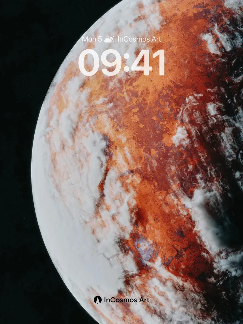 Rust-veiled Planet Wallpaper with Cosmic Breath wallpaper for iPhone, iPad & Mac