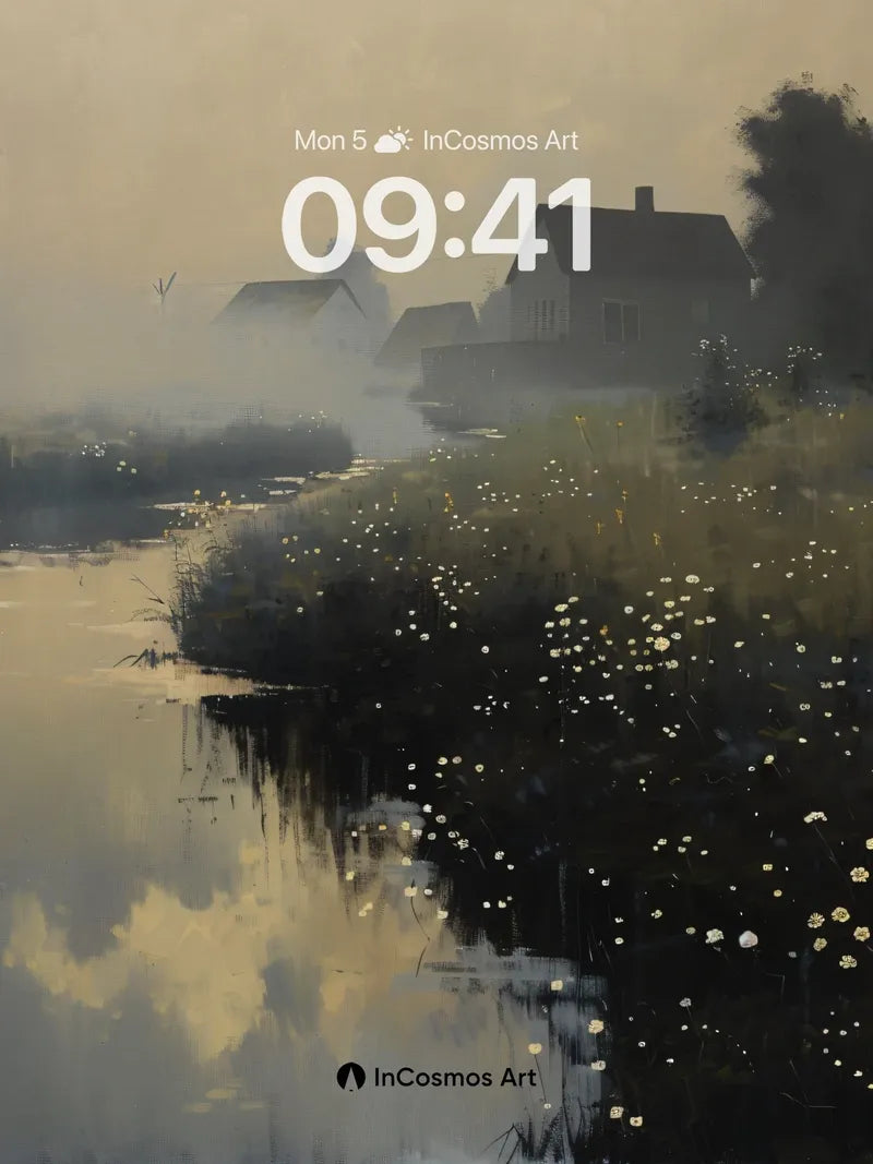 Misty Dawn Wallpaper with Whispering Reeds