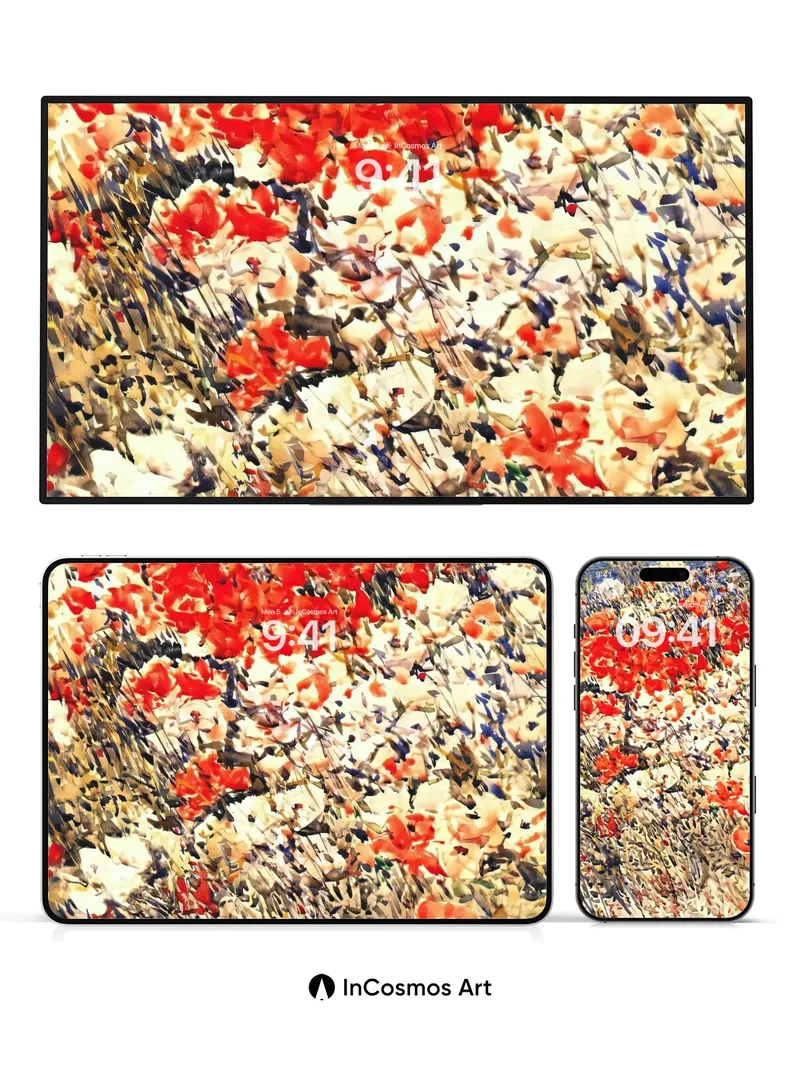 Wildfire Bloom Wallpaper with Sunlit Texture