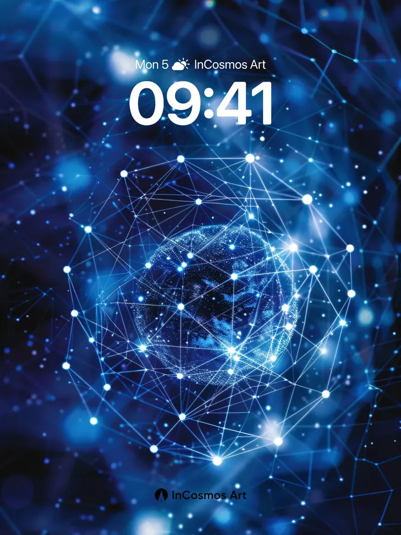 Cosmic Web Wallpaper with Neural Glow