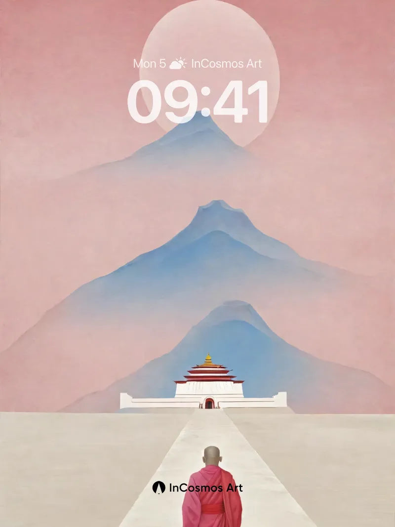 Serenity Path Wallpaper with Zen Temple