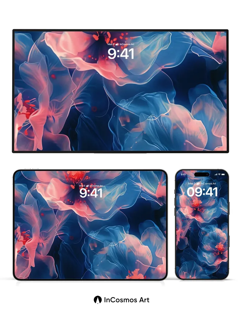 Luminous Bloom Wallpaper with Ethereal Petals