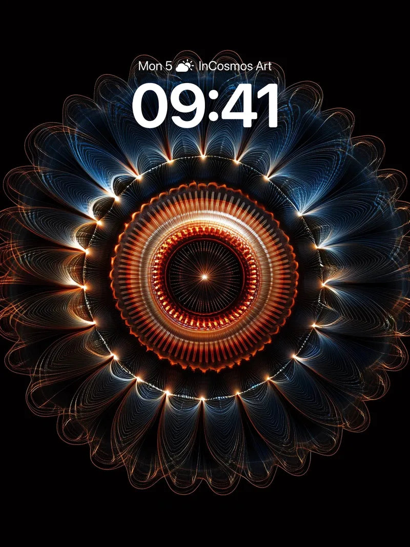 Cosmic Bloom Wallpaper with Fractal Petals