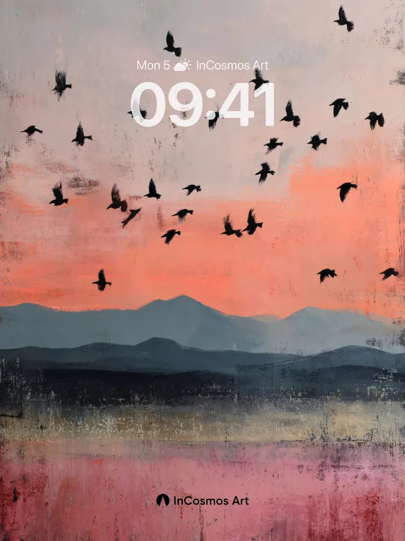 Serenity Flock Wallpaper with Dusk Echoes