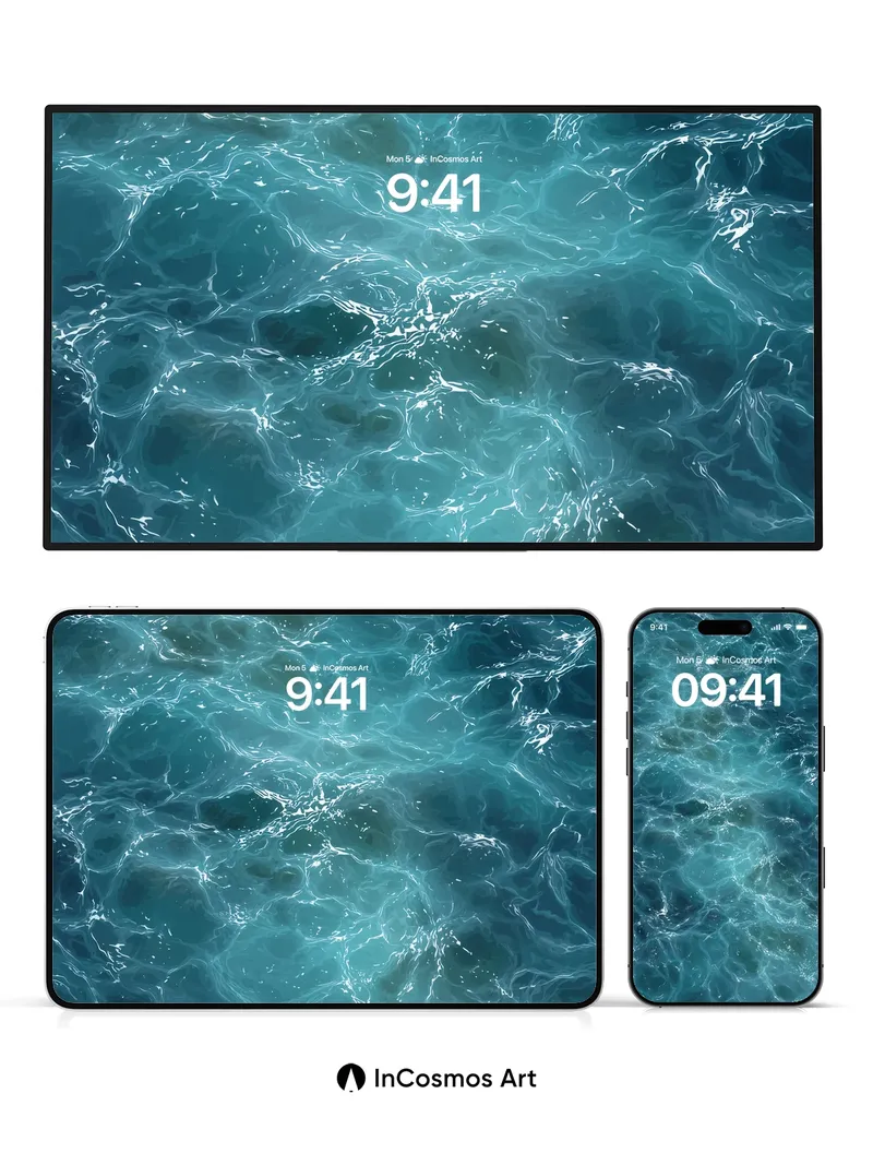 Azure Lattice Wallpaper with Liquid Light