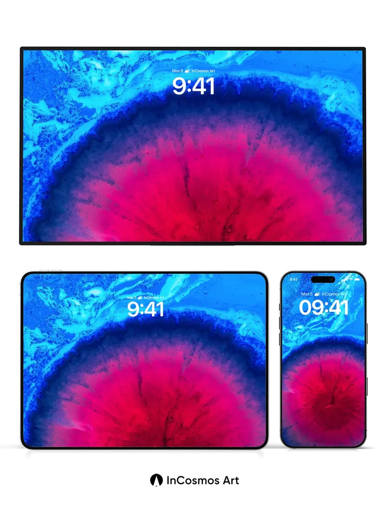 Crimson Abyss Wallpaper with Cosmic Veins