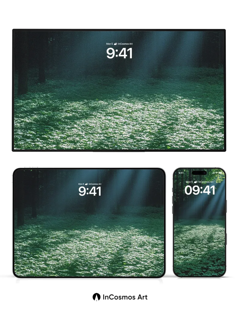 Serenity Beam Wallpaper with Forest Whispers