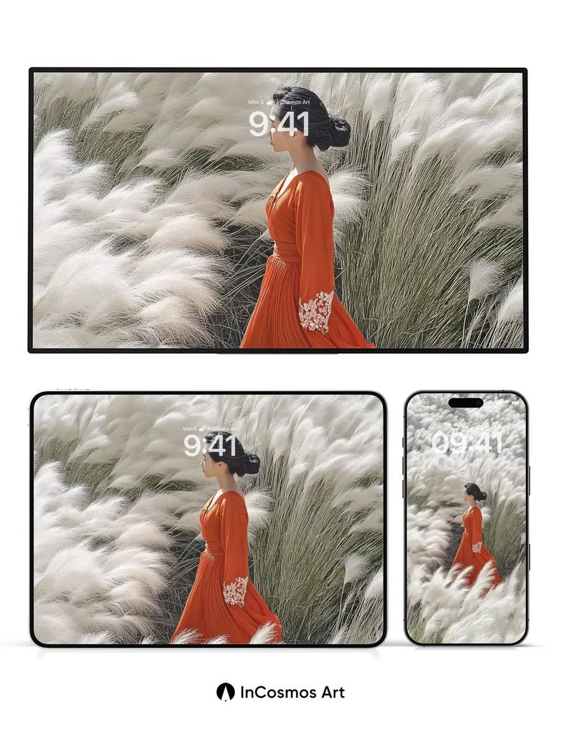 Silken Path Wallpaper with Whispering Grass