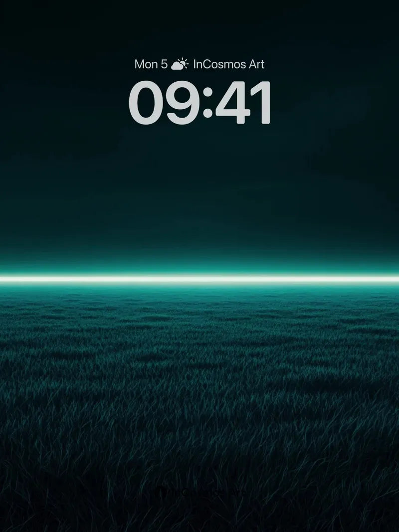 Neon Horizon Wallpaper with Electric Grass