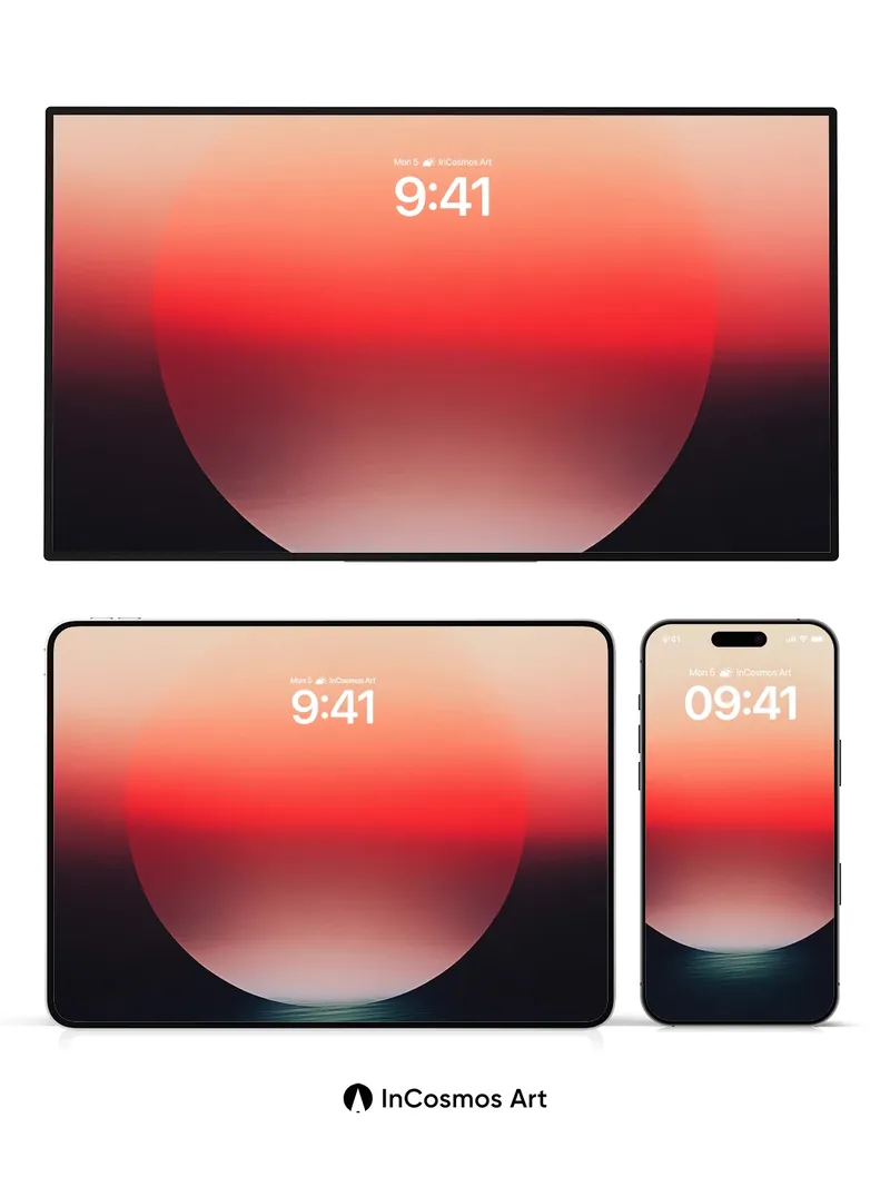 Crimson Horizon Wallpaper with Ethereal Glow