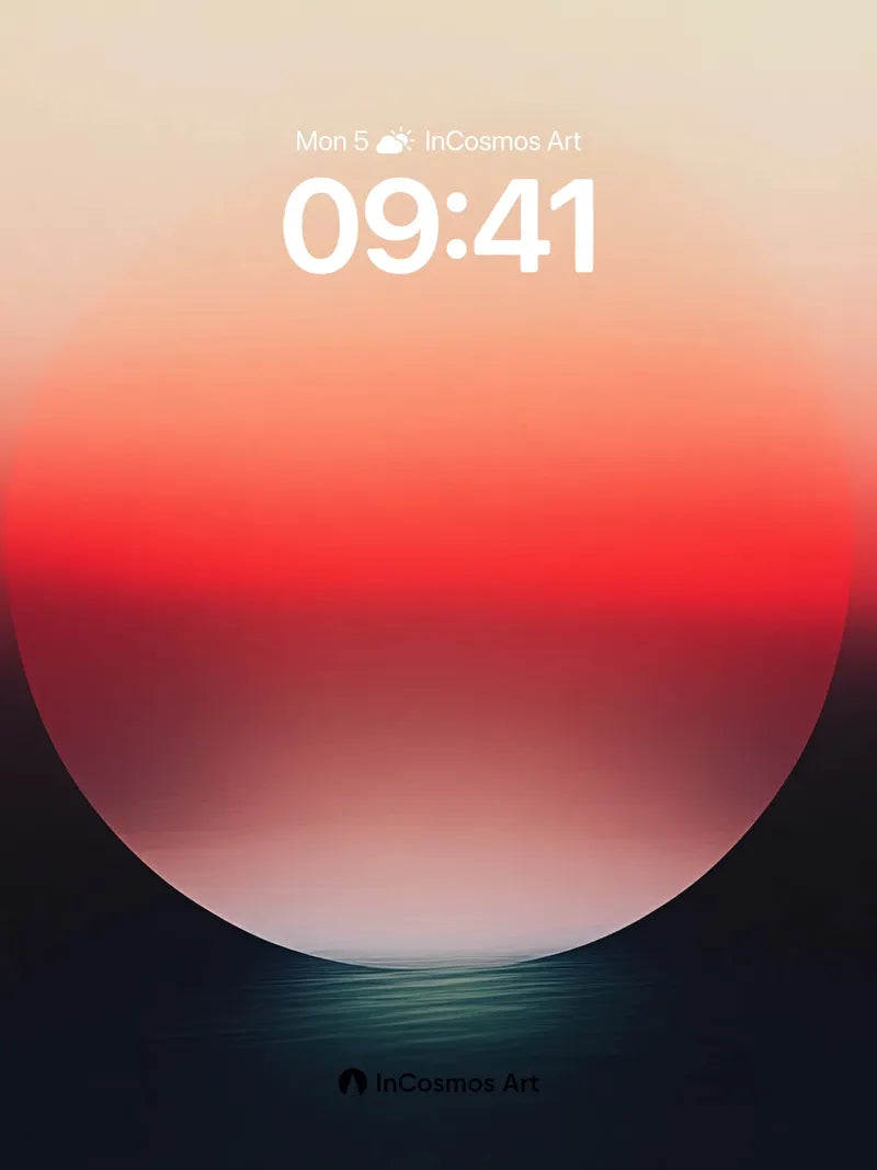 Crimson Horizon Wallpaper with Ethereal Glow