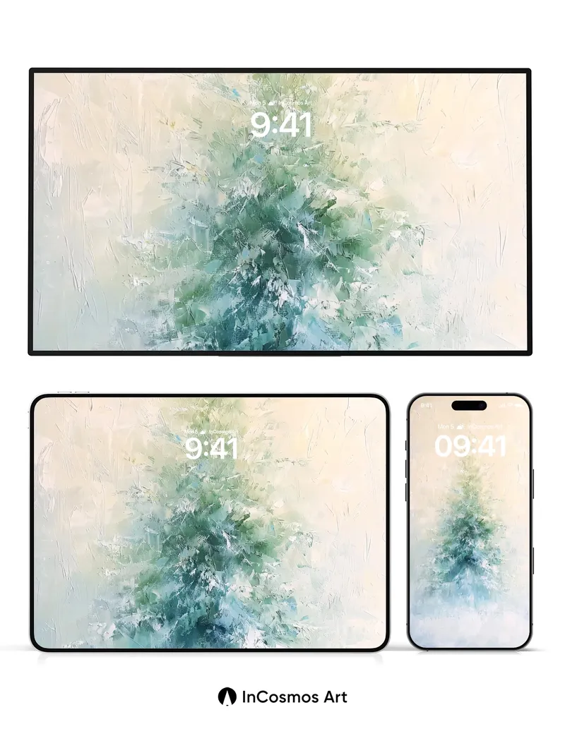 Frostbloom Pine Wallpaper with Ethereal Haze