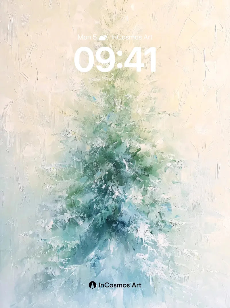 Frostbloom Pine Wallpaper with Ethereal Haze