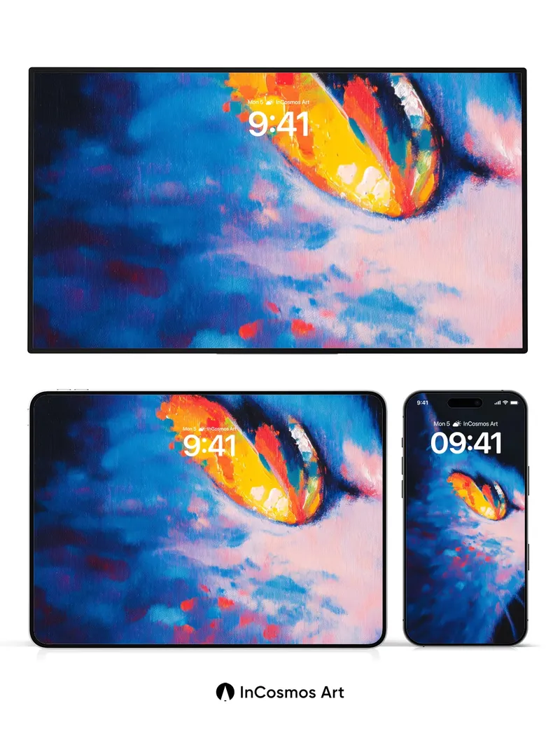 Electric Gaze Wallpaper with Neon Pupils