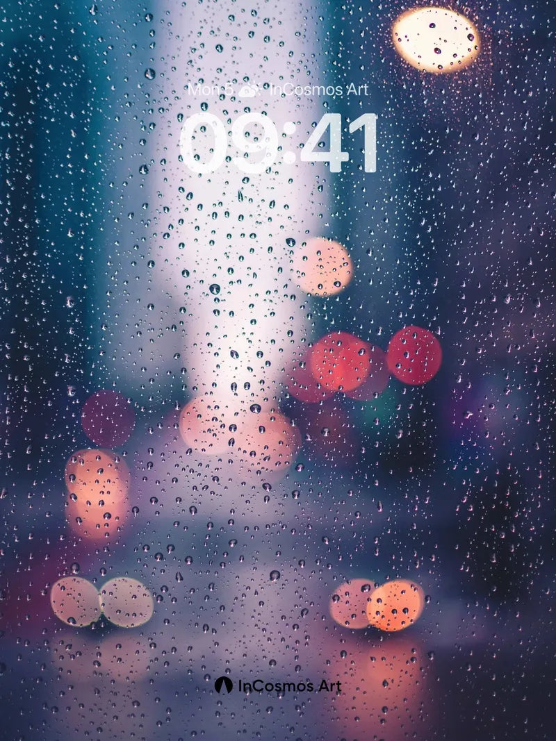 Rain-Soaked Neon Wallpaper with City Hush