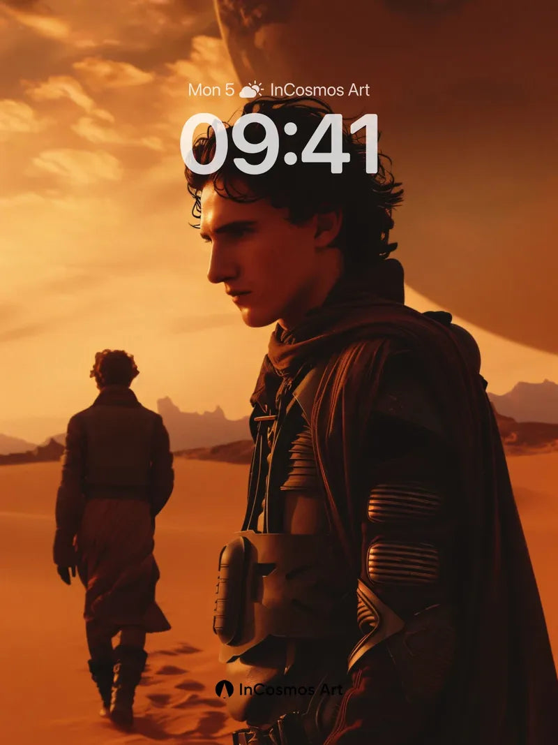 Desert Echoes Wallpaper with Celestial Horizon