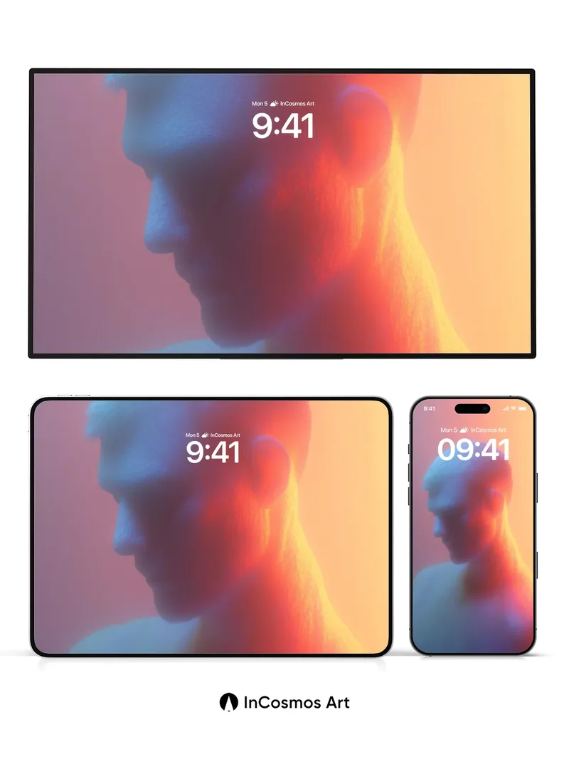 Neon Echo Wallpaper with Holographic Skin