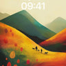 Autumn Hush Wallpaper with Walking Silhouettes wallpaper for iPhone, iPad & Mac
