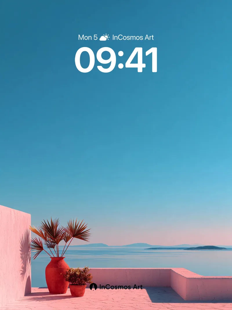 Serene Horizon Wallpaper with Coral Vessels