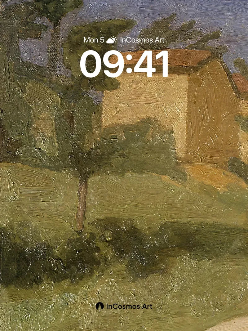 Serenity in Earth Tones Wallpaper with Impressionist Brushwork wallpaper for iPhone, iPad & Mac