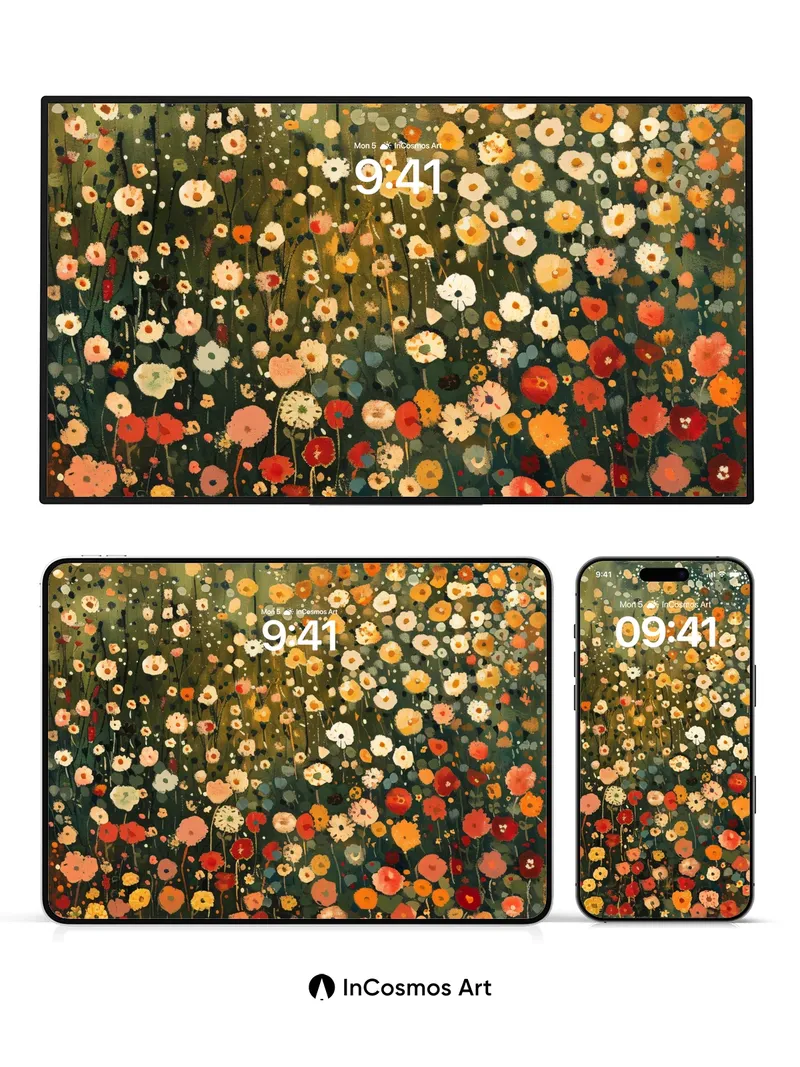 Wild Bloom Wallpaper with Dappled Light