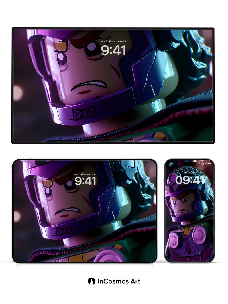 Futuristic Warrior Wallpaper with Neon Armor