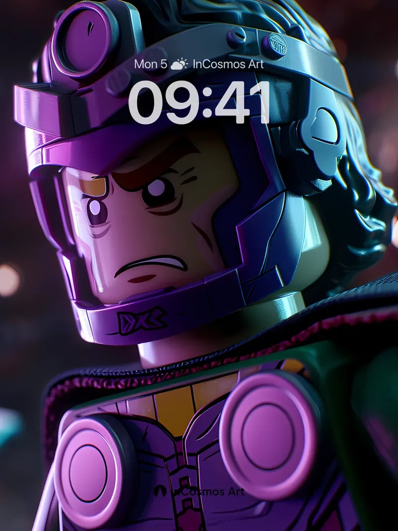 Futuristic Warrior Wallpaper with Neon Armor