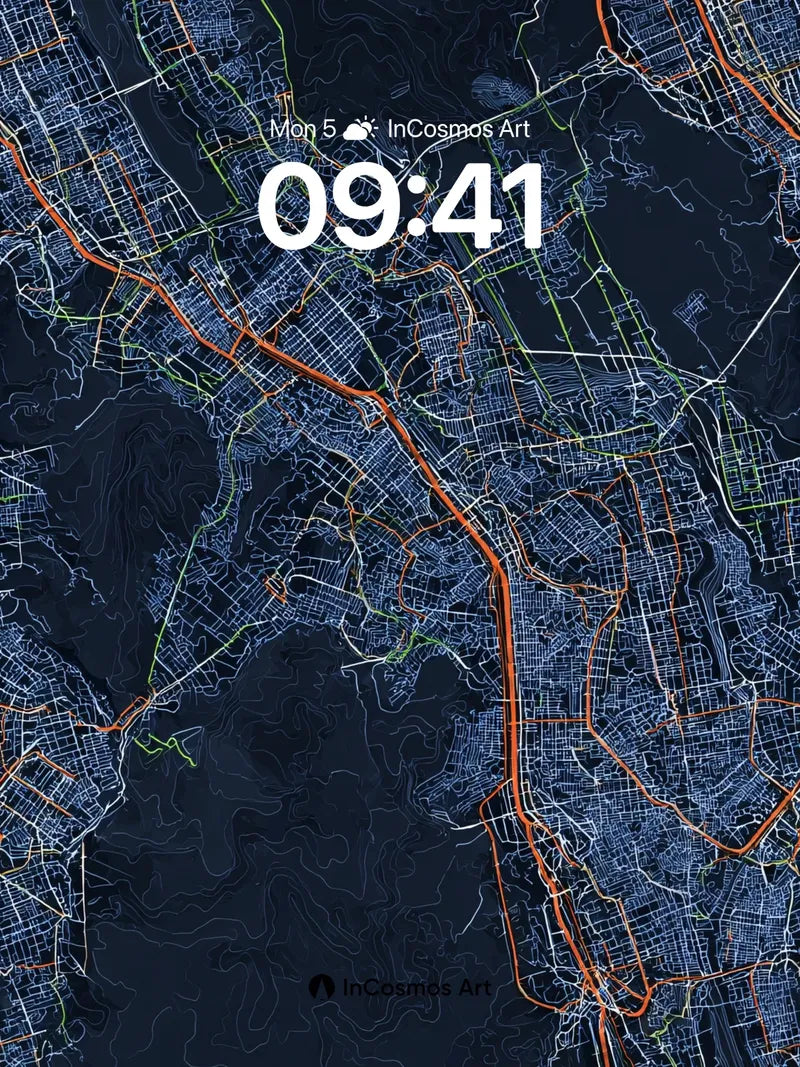 Neon Vein Wallpaper with City Pulse