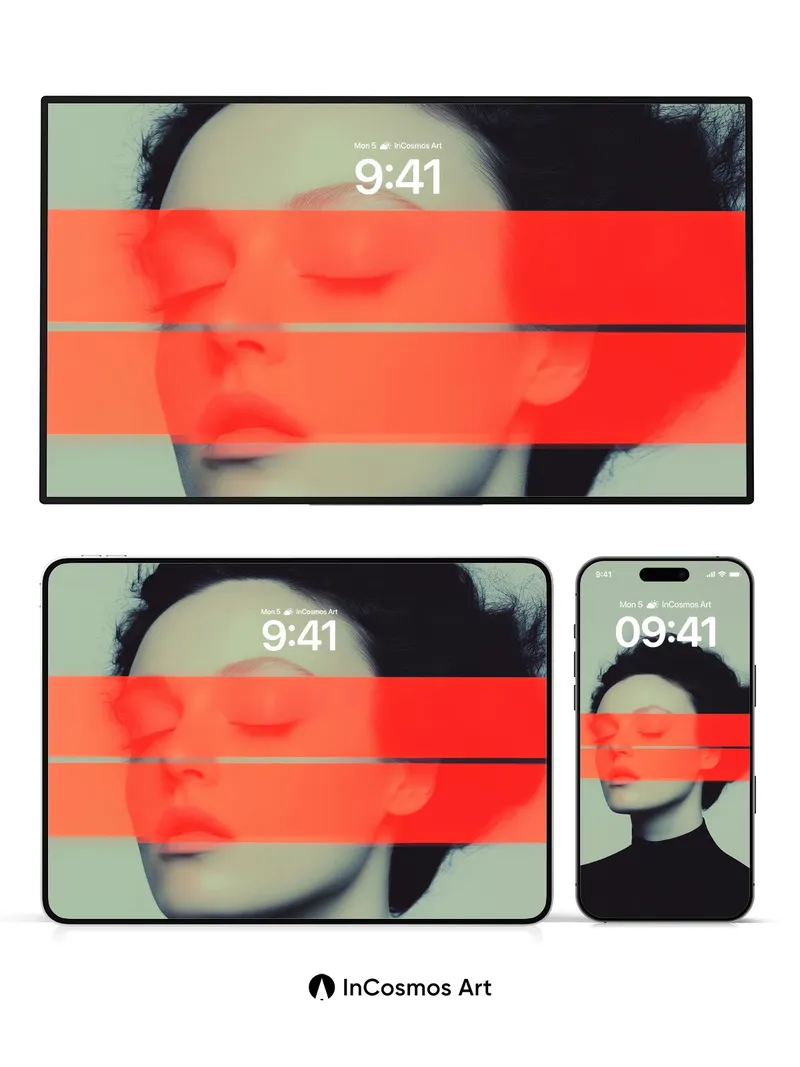 Silent Pulse Wallpaper with Crimson Veil