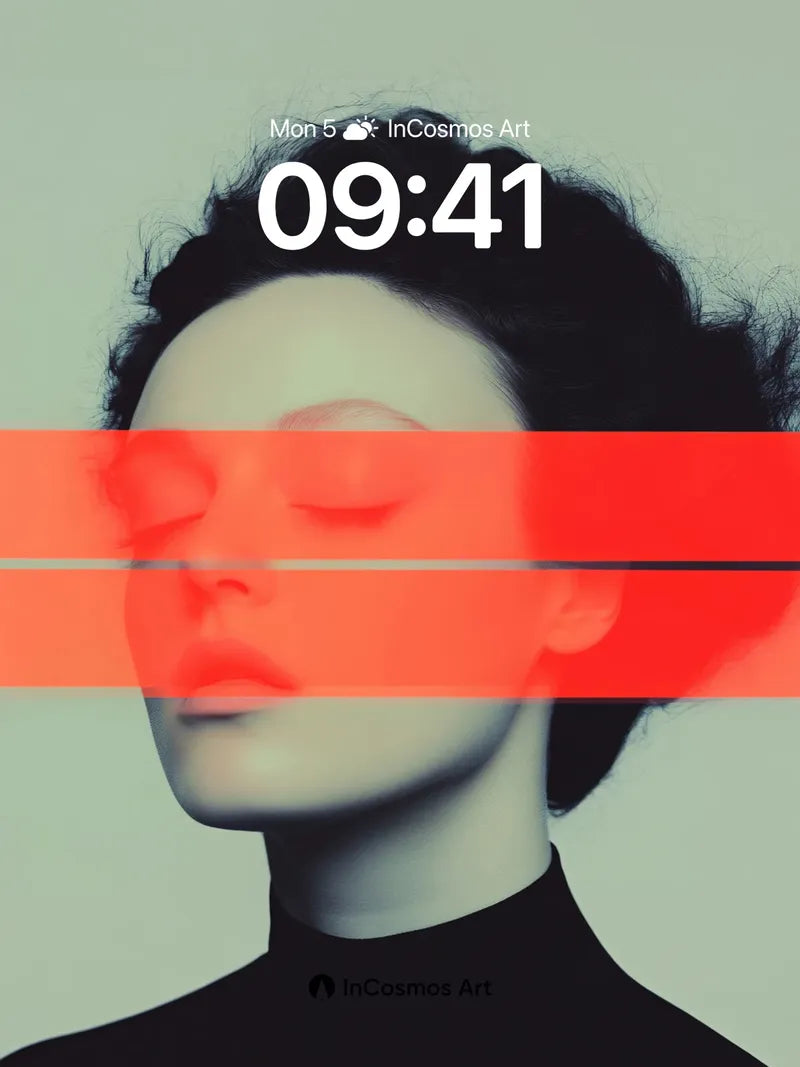 Silent Pulse Wallpaper with Crimson Veil