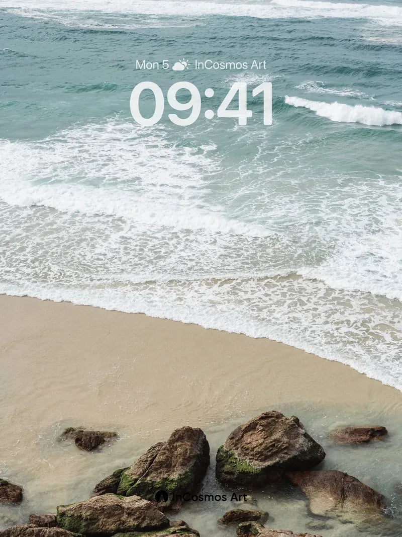 Serenity Shore Wallpaper with Whispering Waves